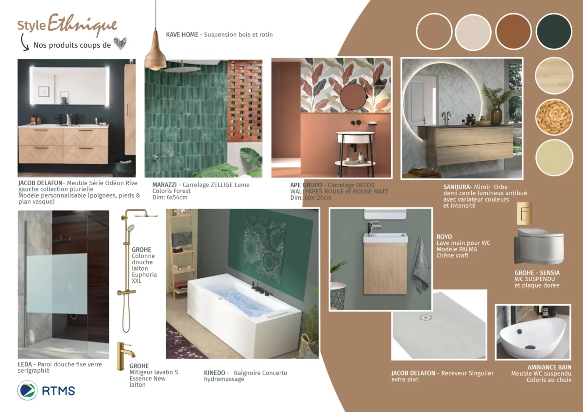 Planche tendance salle de bain style ethnique - RTMS