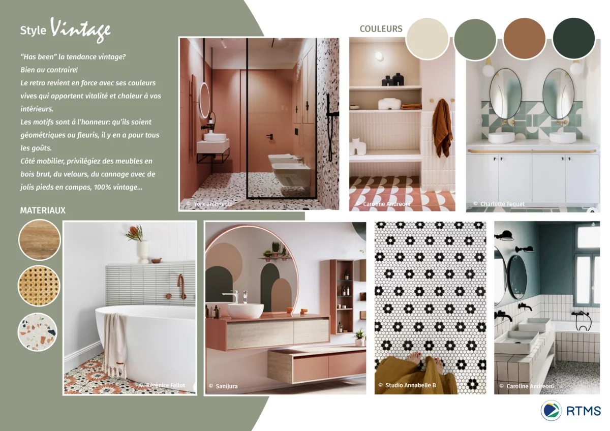 Planche tendance salle de bain style vintage - RTMS