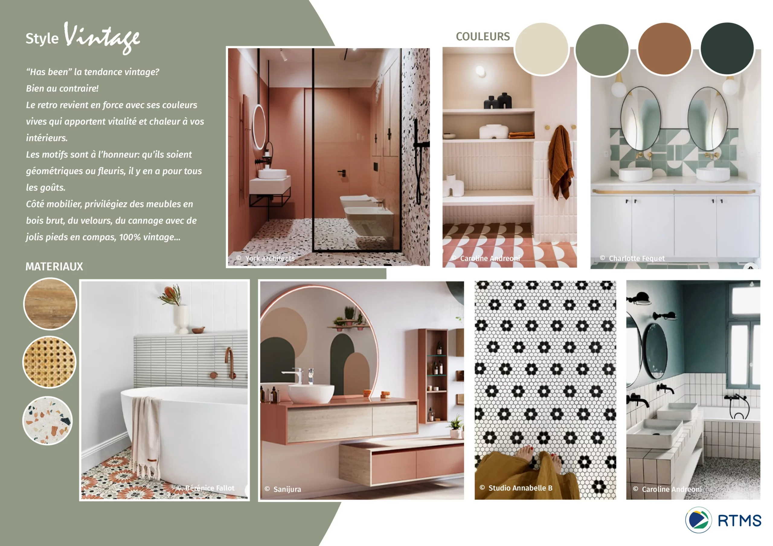 Planche tendance salle de bain style vintage - RTMS